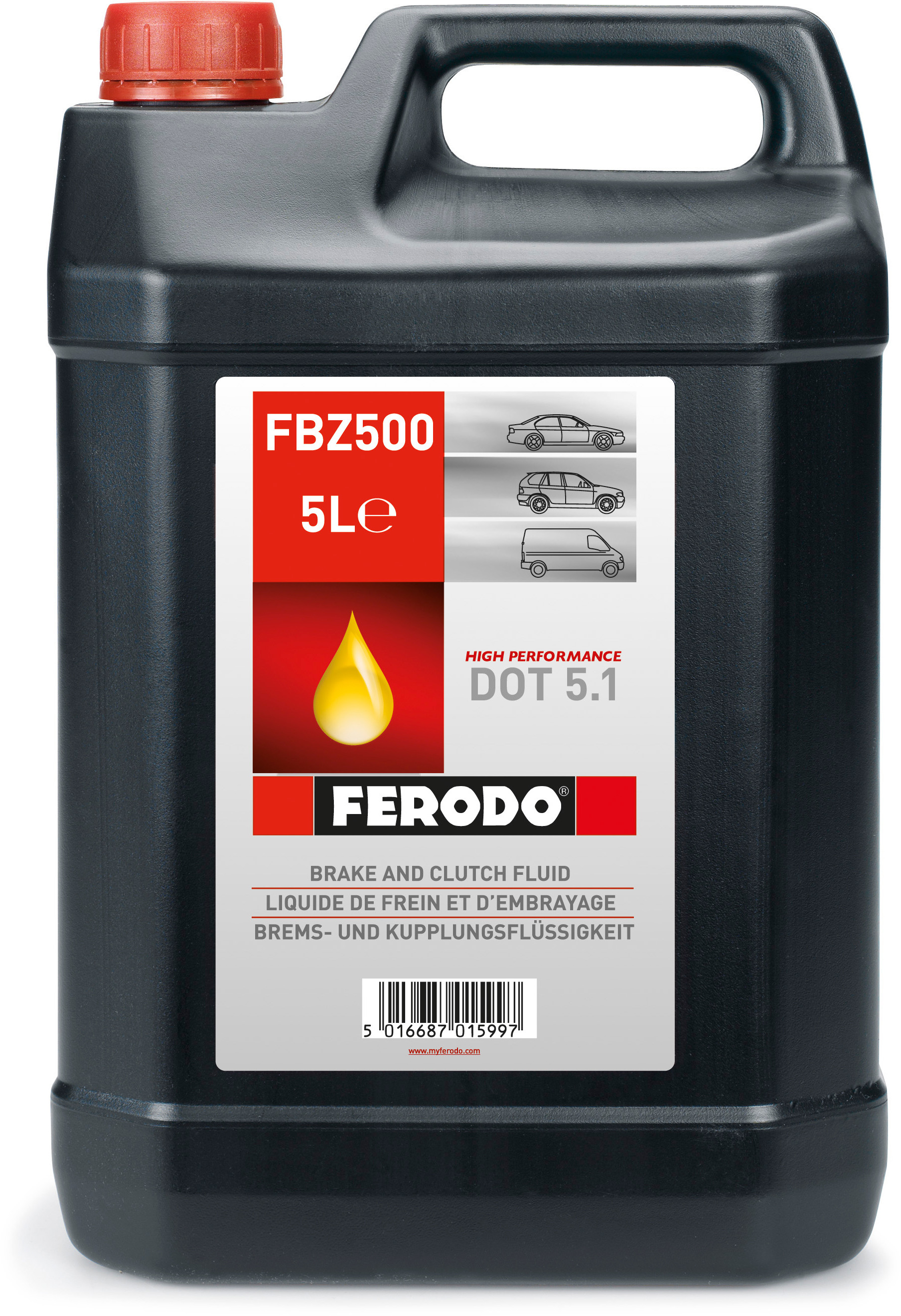 Ferodo Olio Freni 260 Dot 5.1 5 Lt FBZ500